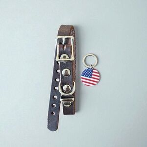 Handmade Brown Leather XS Dog Collar – Classic, Durable, Adjustable Dog Collar